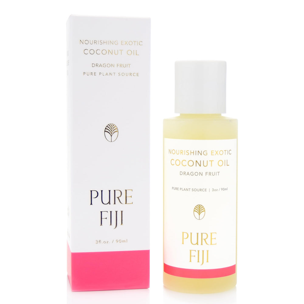 PURE FIJI travel coconut oil bottle pour for post shower hydration