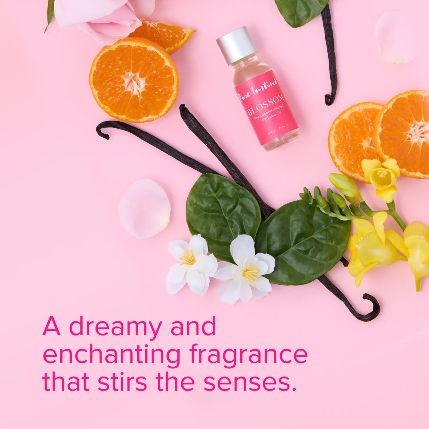 Pure Instinct BLOSSOM dropper bottle, luxury drops to customize fragrance.