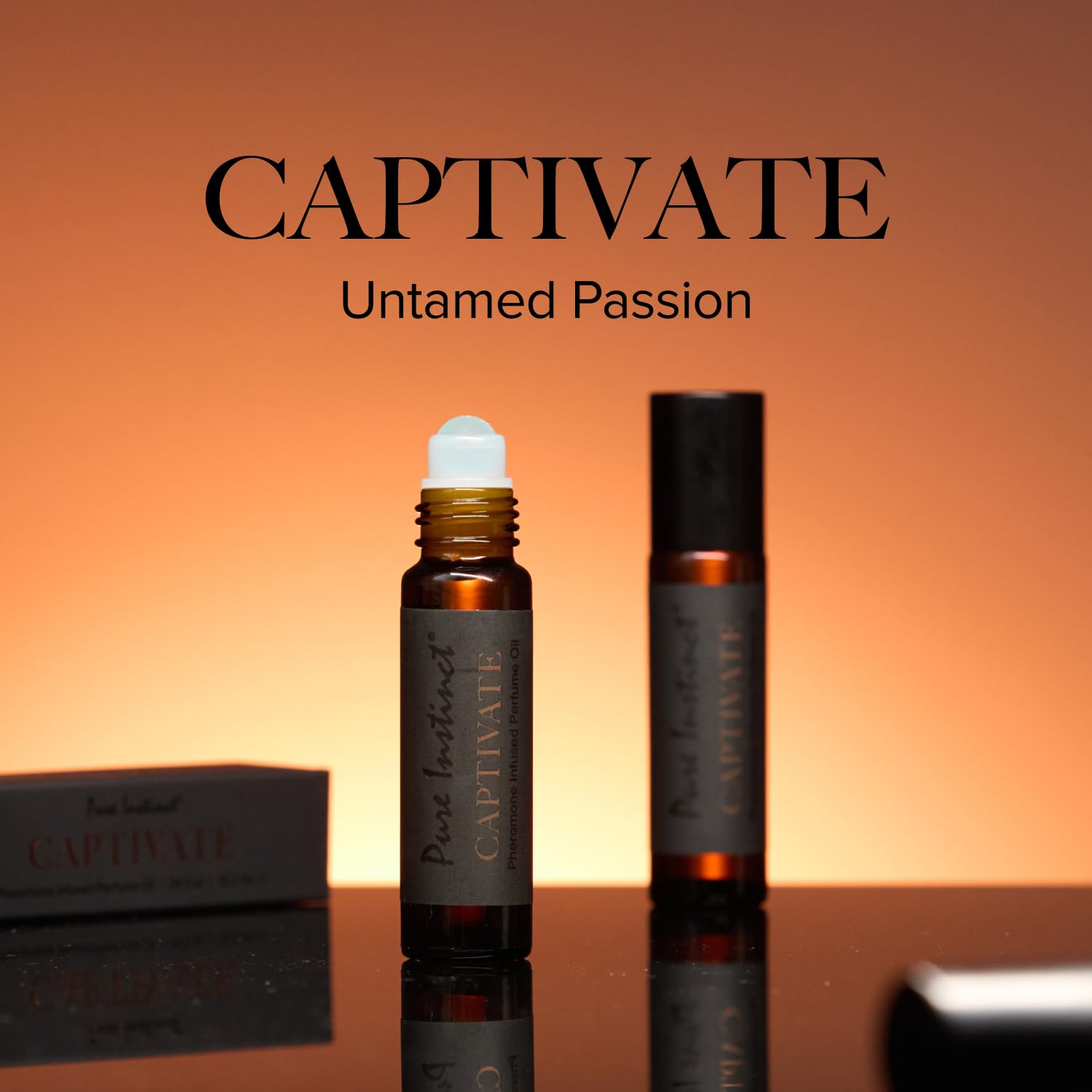 Pure Instinct Captivate spray bottle for quick, alcohol-based application.
