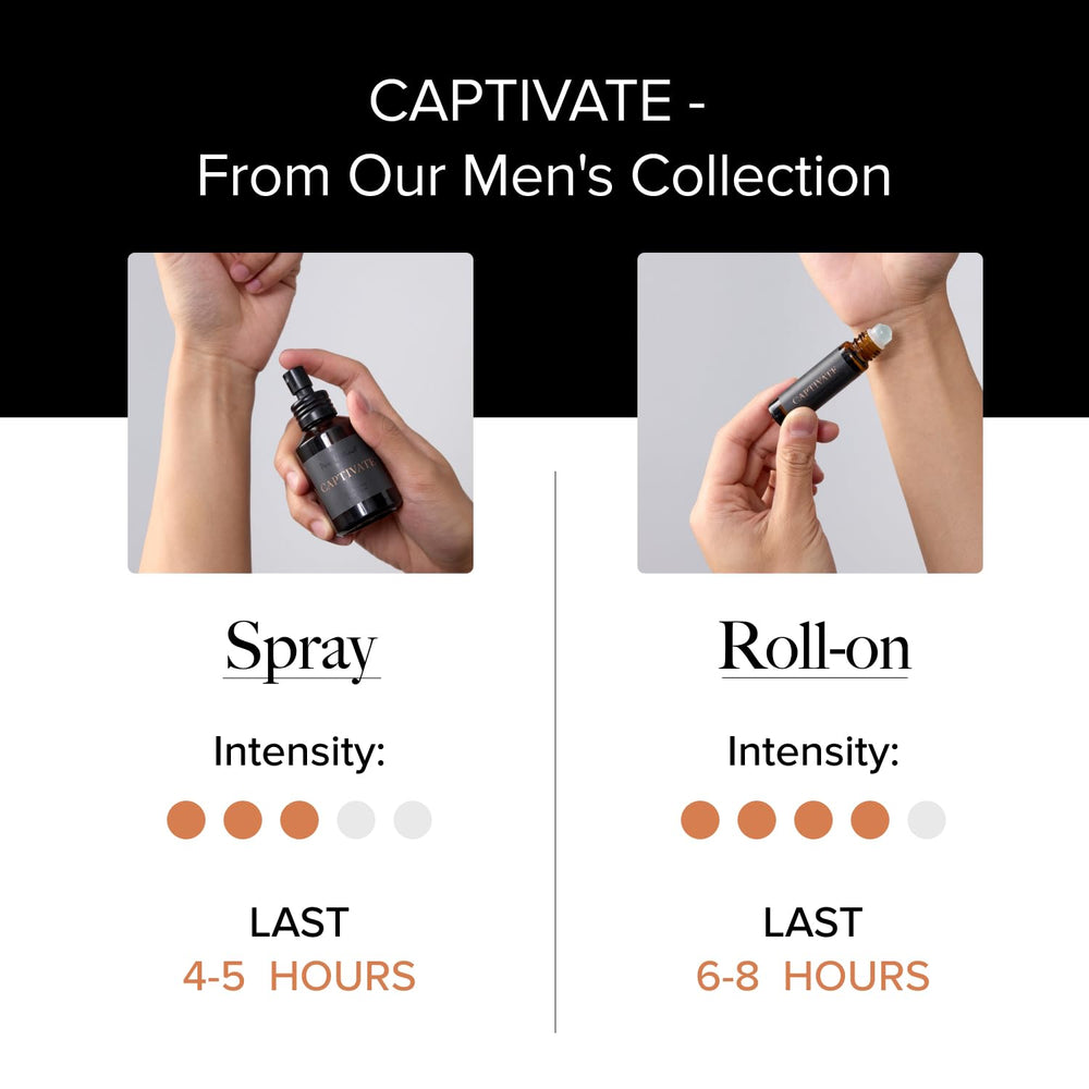 Pure Instinct Captivate usage scene illustrating versatile wear on skin.