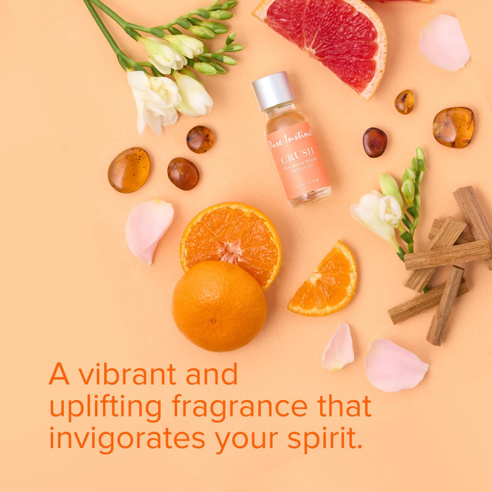 Pure Instinct CRUSH fragrance notes showing citrus and floral harmony with a warm base.