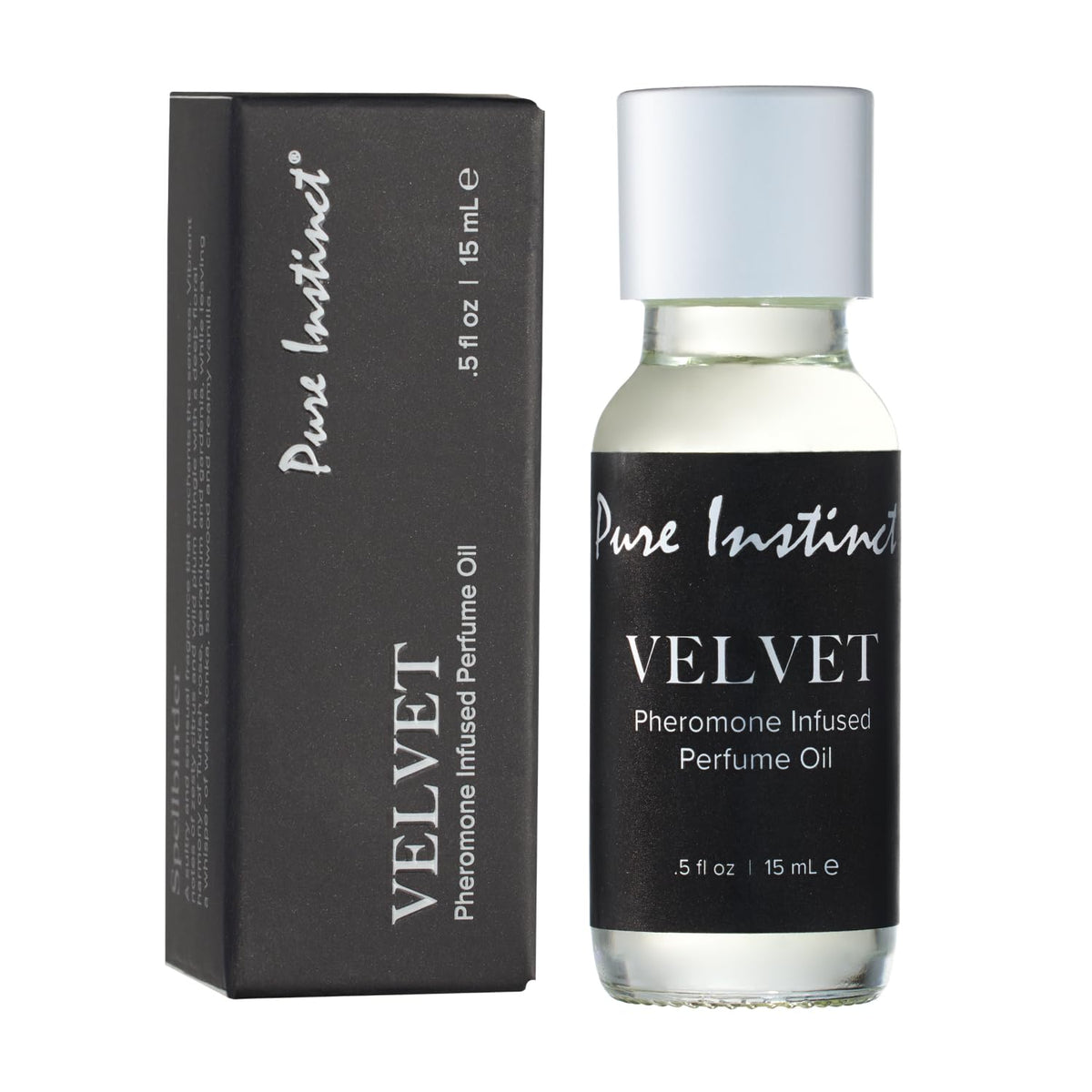 Pure Instinct Velvet bottle cap close-up, premium packaging for daily use.