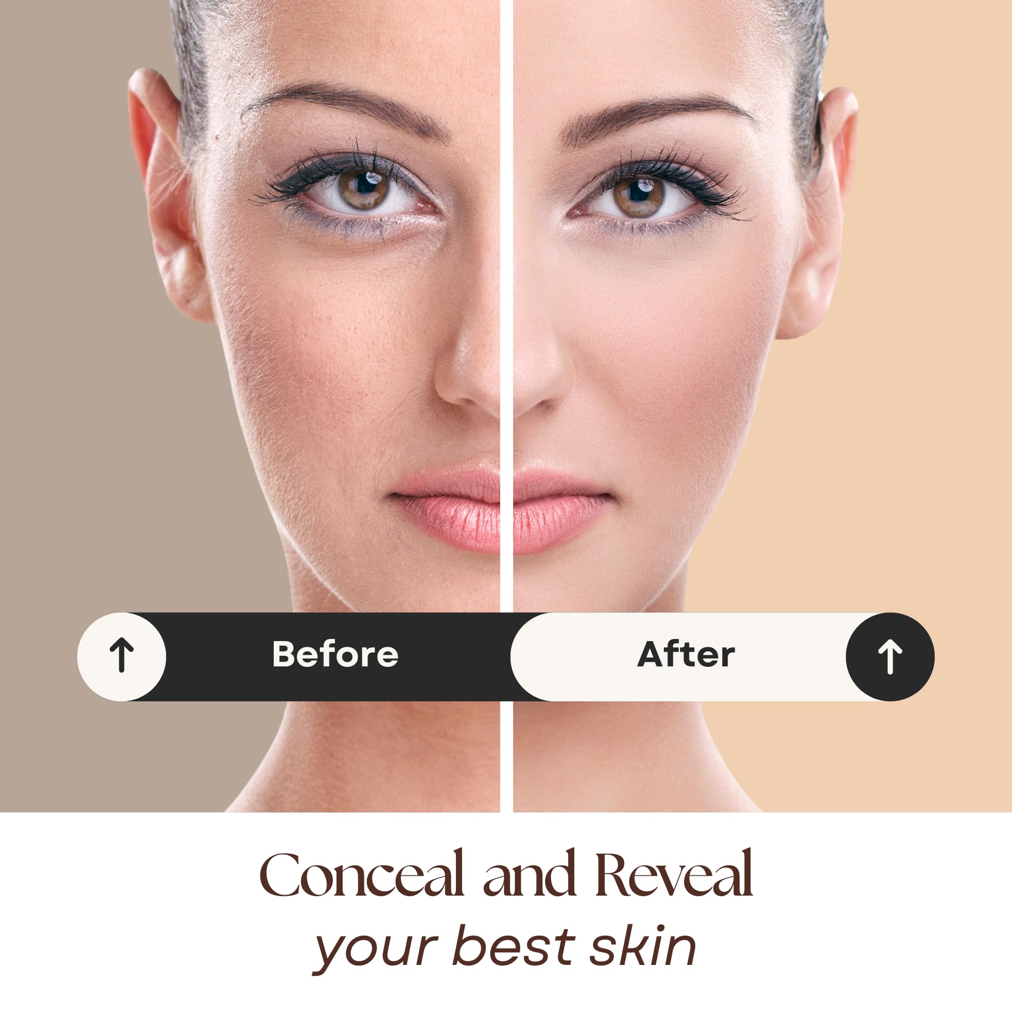 Pure Minerals foundation closeup texture with a light-reflecting finish.