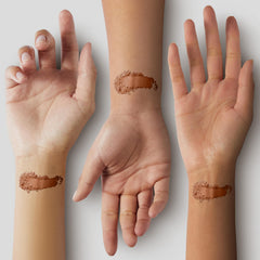 Pure Minerals Lure Minerals Bronze Warmth application on cheeks demonstrates easy blendability