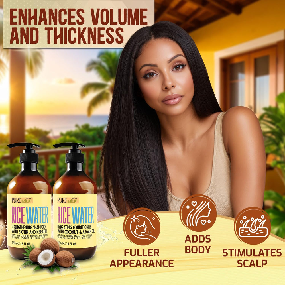 Fine hair volume closeup showing volumizing effect from Pure Nature Lux Spa