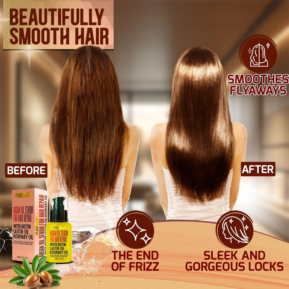 Dropper delivering Pure Nature Lux Spa serum for nourished hair care.