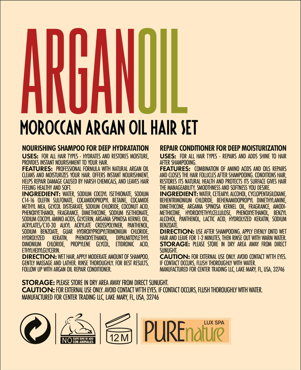 Salon-grade packaging hinting at professional-quality care from Pure Nature Lux Spa.