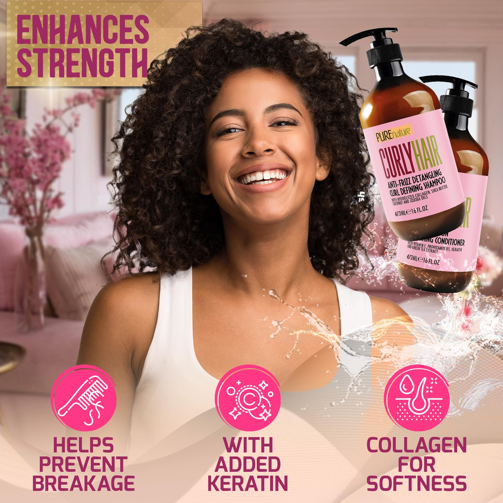Pure Nature Lux Spa store display featuring curly care set.
