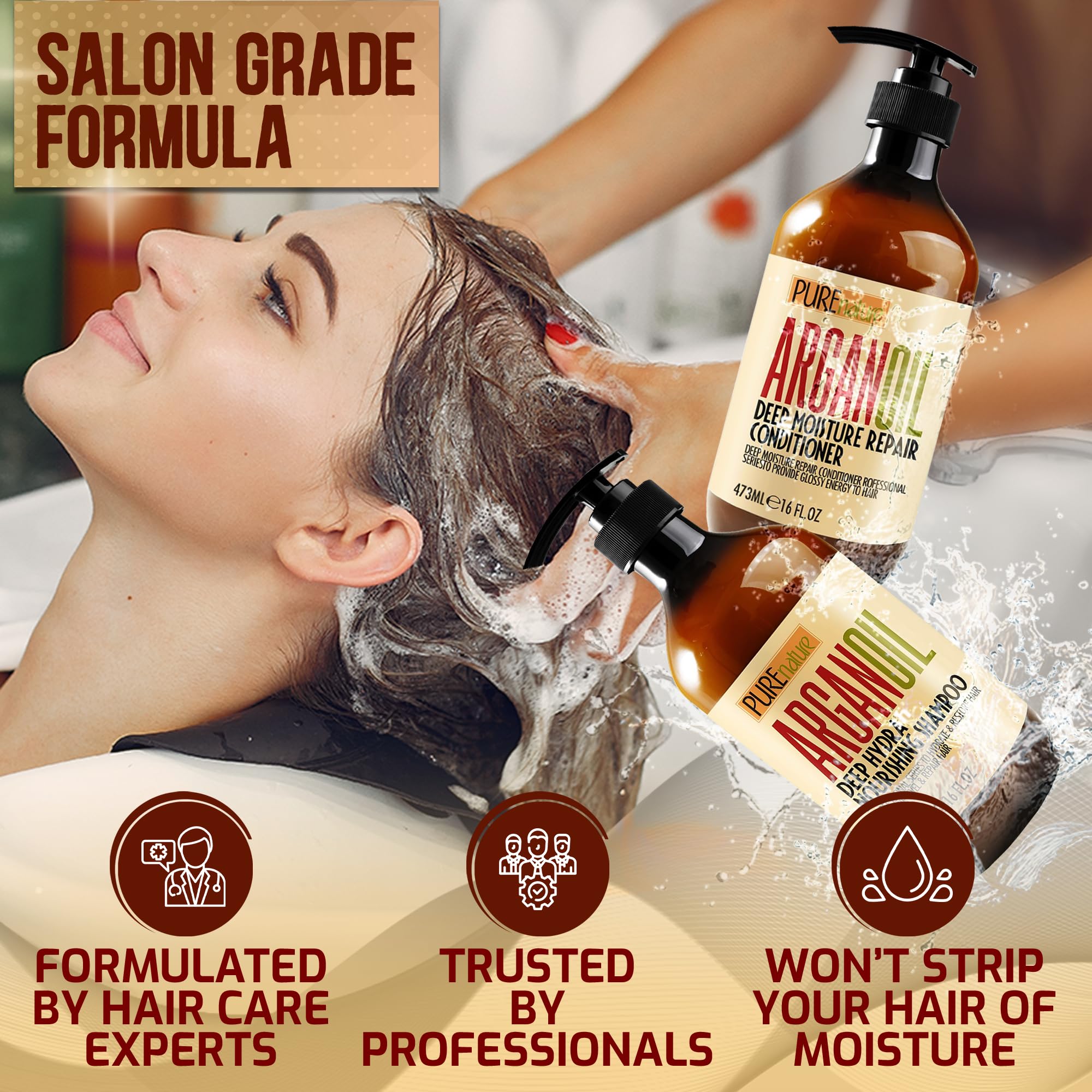 Sulfate-free formula graphic emphasizes gentle cleansing for all hair types.