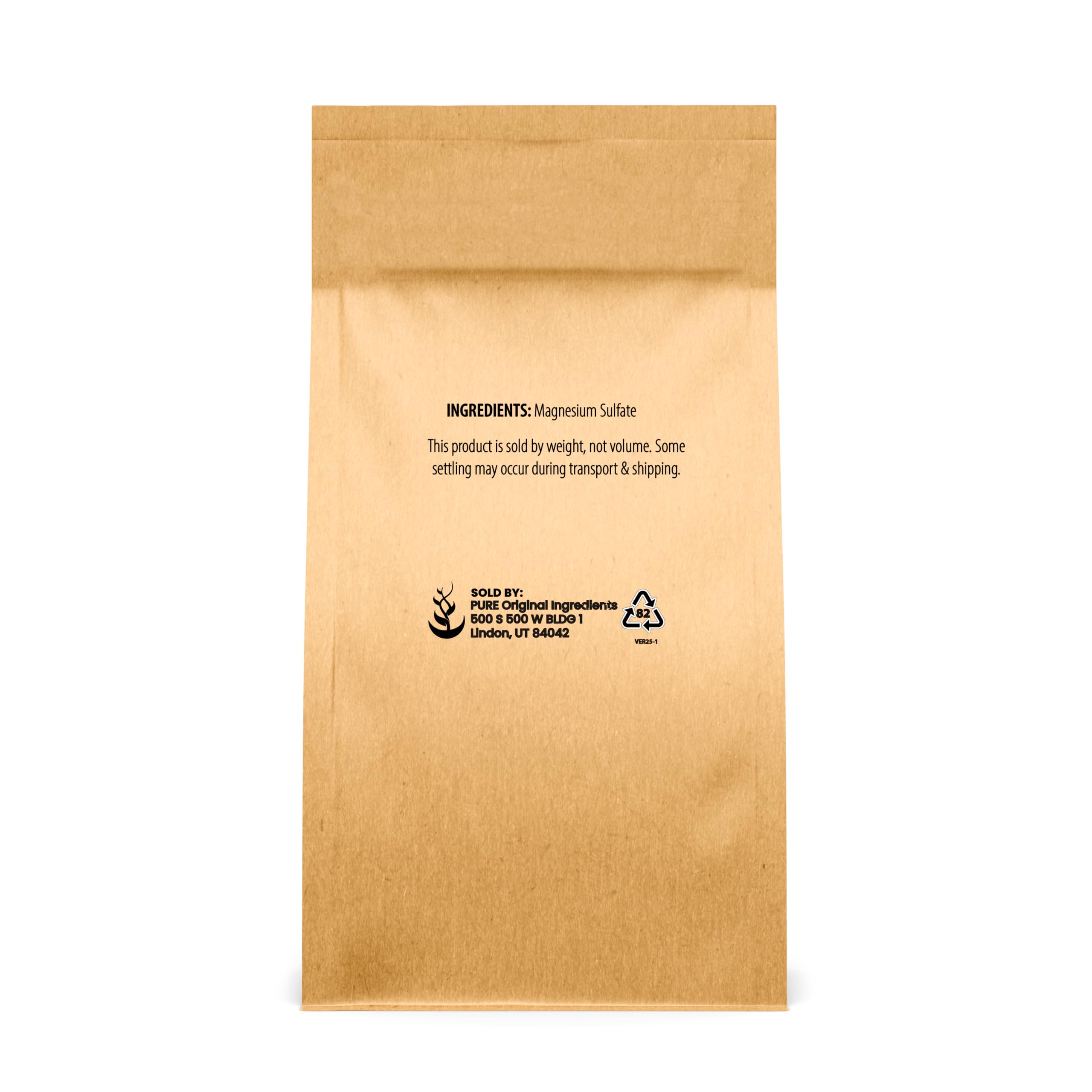 Pure Original Ingredients Epsom salt coarse-grain texture ideal for soaking.