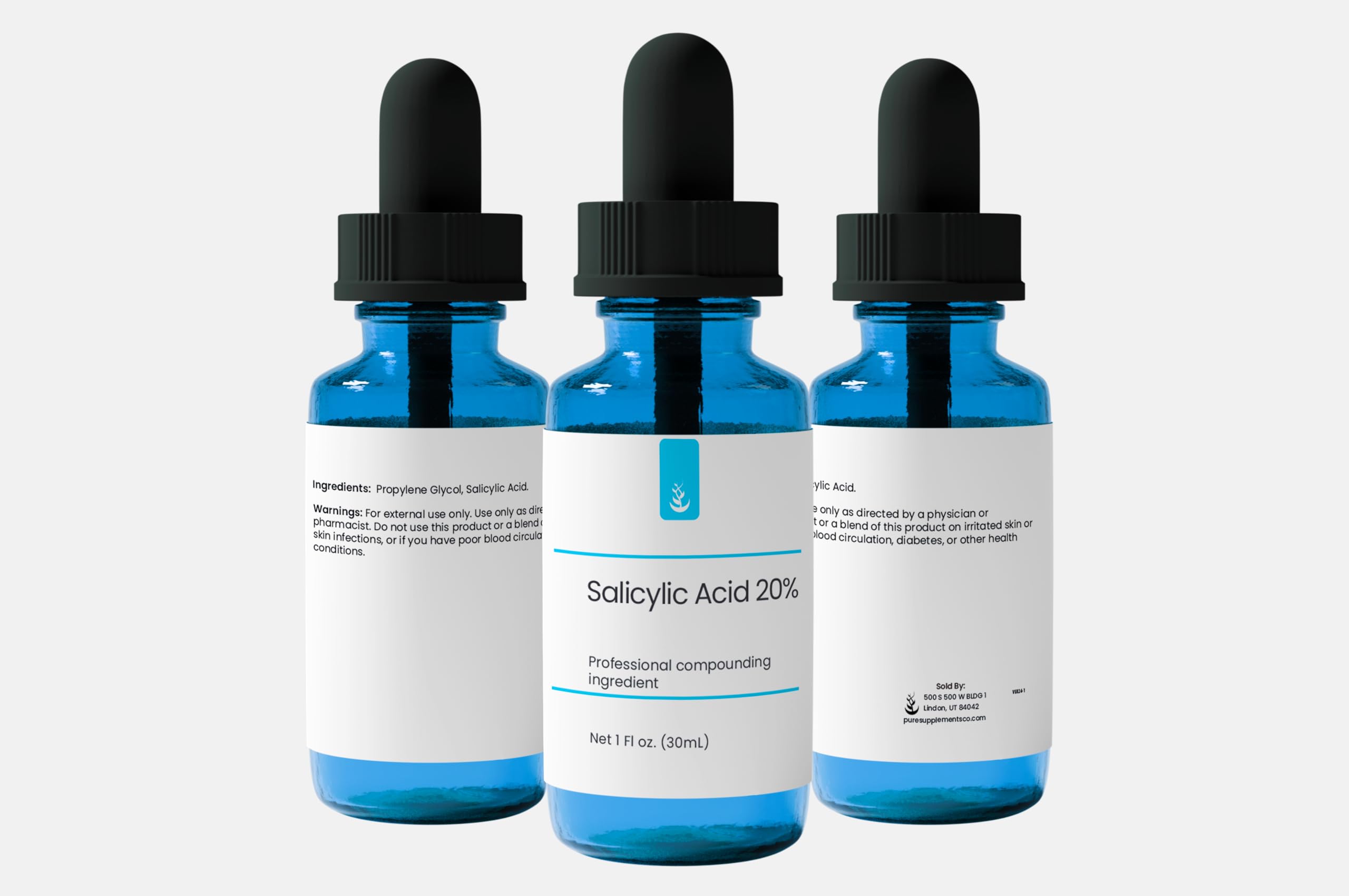 Propylene glycol and salicylic acid visual, essential components for formulas