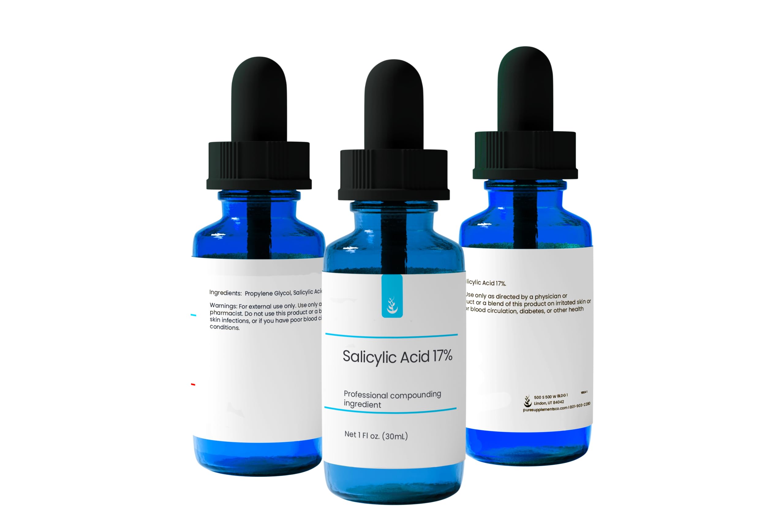 Pure Original Ingredients Salicylic Acid 17% dropper close-up for precise dosing