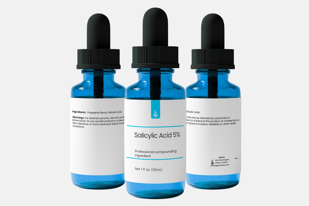 Pure Original Ingredients Salicylic Acid 5% Solution bottle shows controlled application