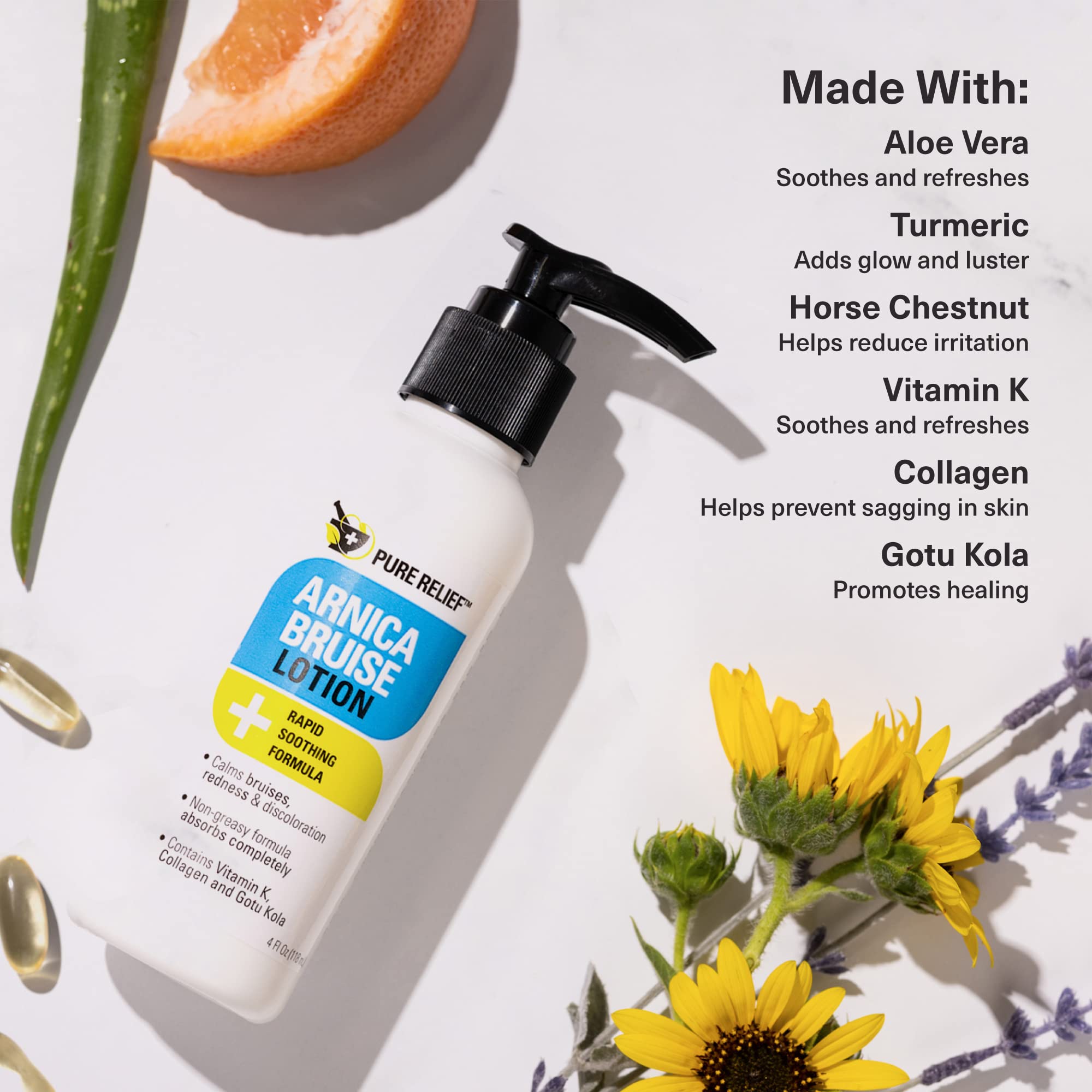 Pure Relief Arnica Cream swelling relief after trauma.