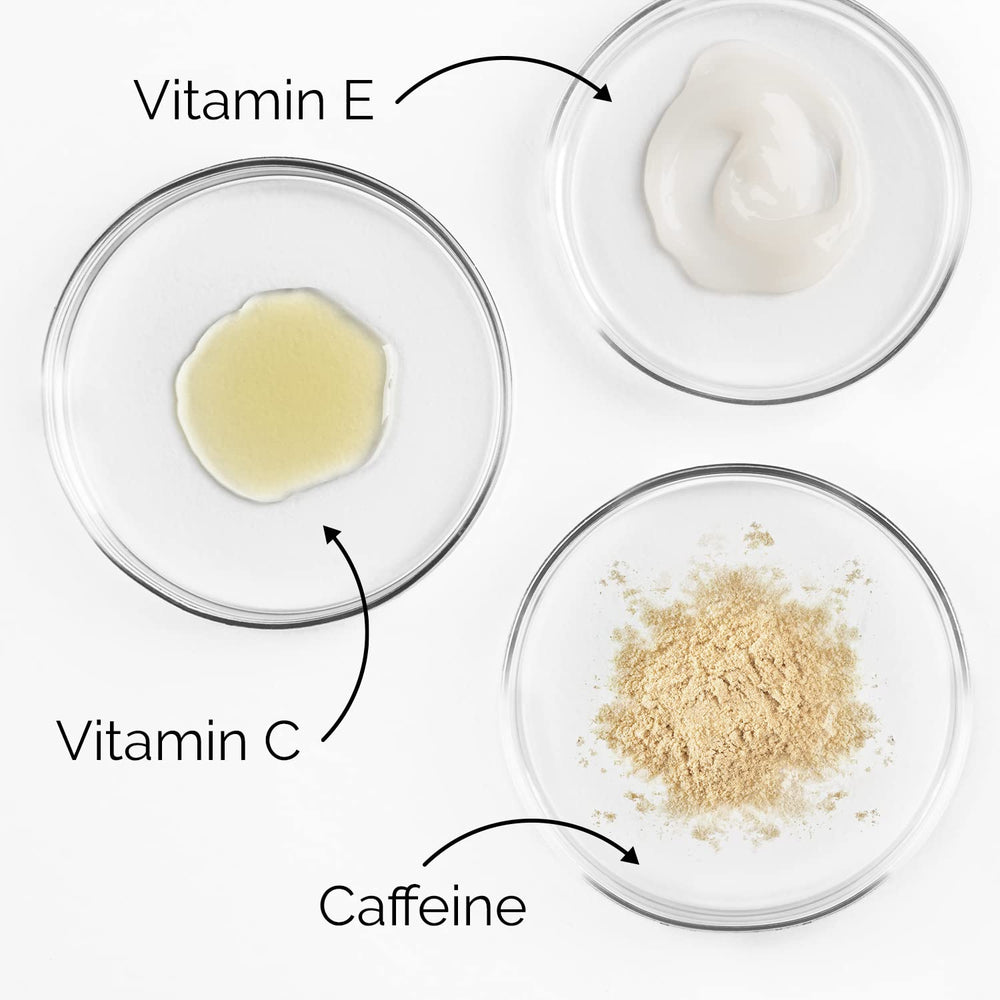 Pure Research caffeine eye cream reduces puffiness and dark circles