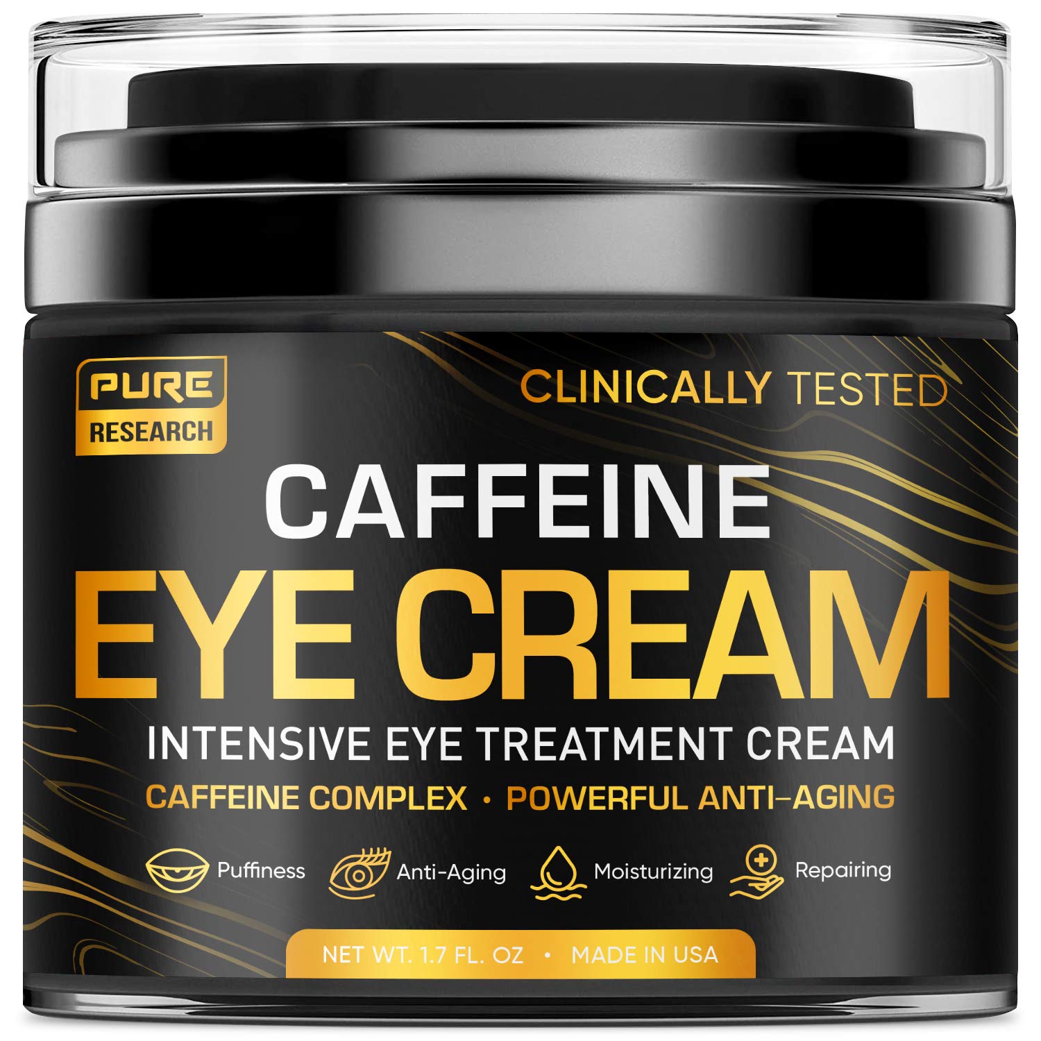 Pure Research caffeine eye cream under-eye hydration for daily use