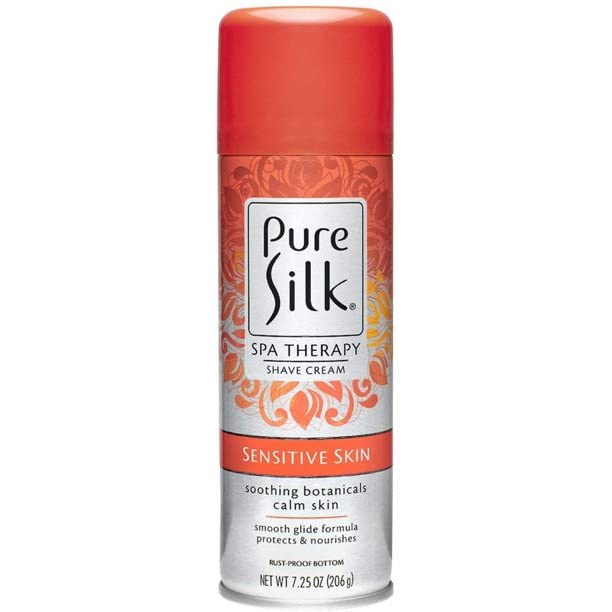Pure Silk can in shower setup emphasizes rust-proof bottom and convenience