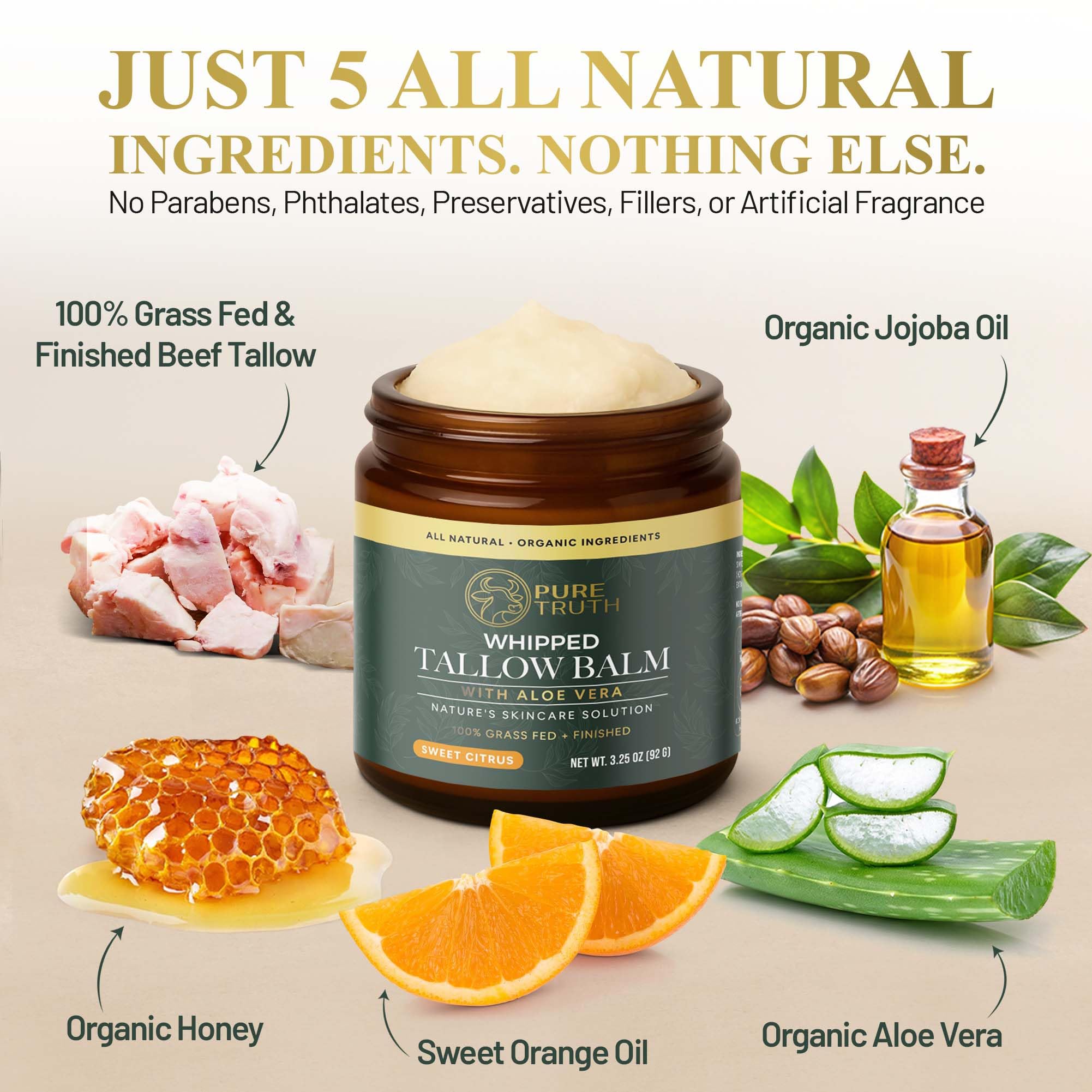 Pure Truth citrus balm being applied to hands for nourished skin