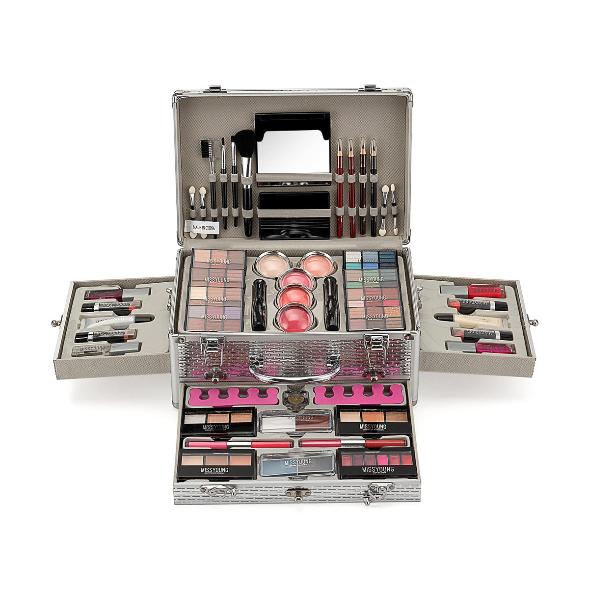 Pure Vie all-in-one makeup kit case, travel-ready for effortless touch-ups on the go