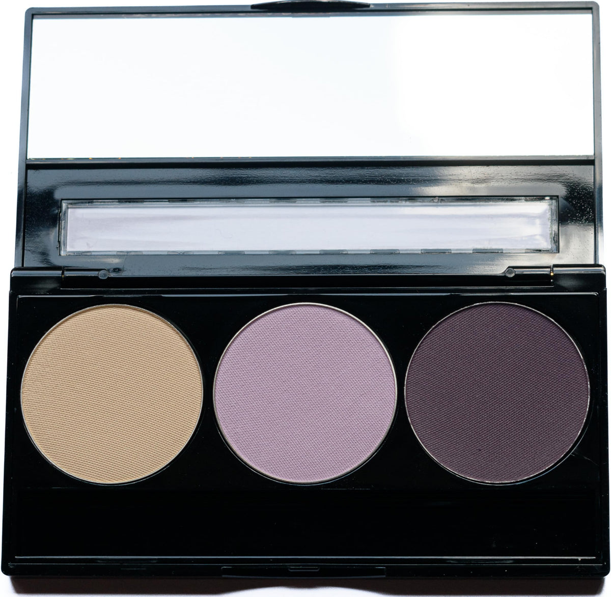 Pure Ziva Eyeshadow Trio off-white packaging showcasing clean, cruelty-free beauty.