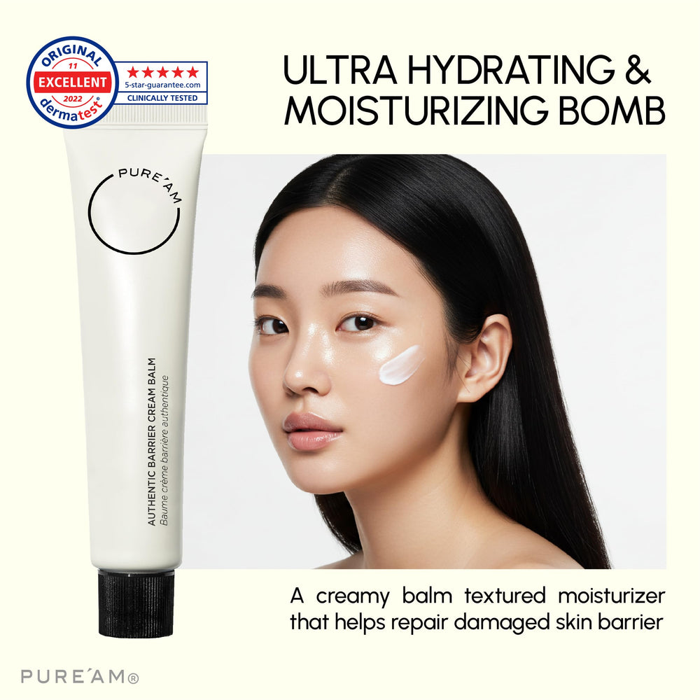 Applying PURE'AM cream on hand reveals silky texture and smooth spread.