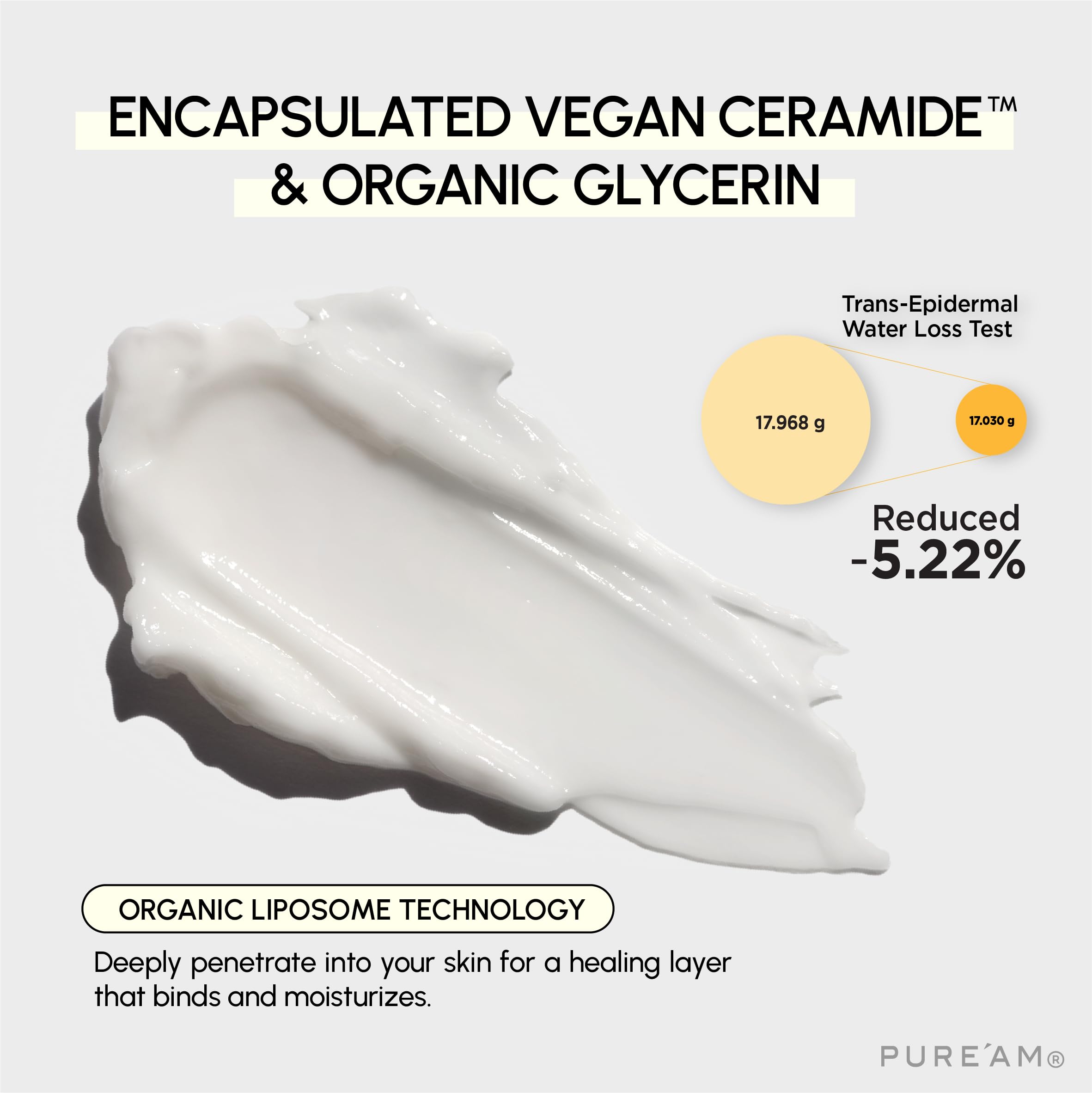 Morning routine with PURE'AM moisturizer delivering gentle daily nourishment to skin.