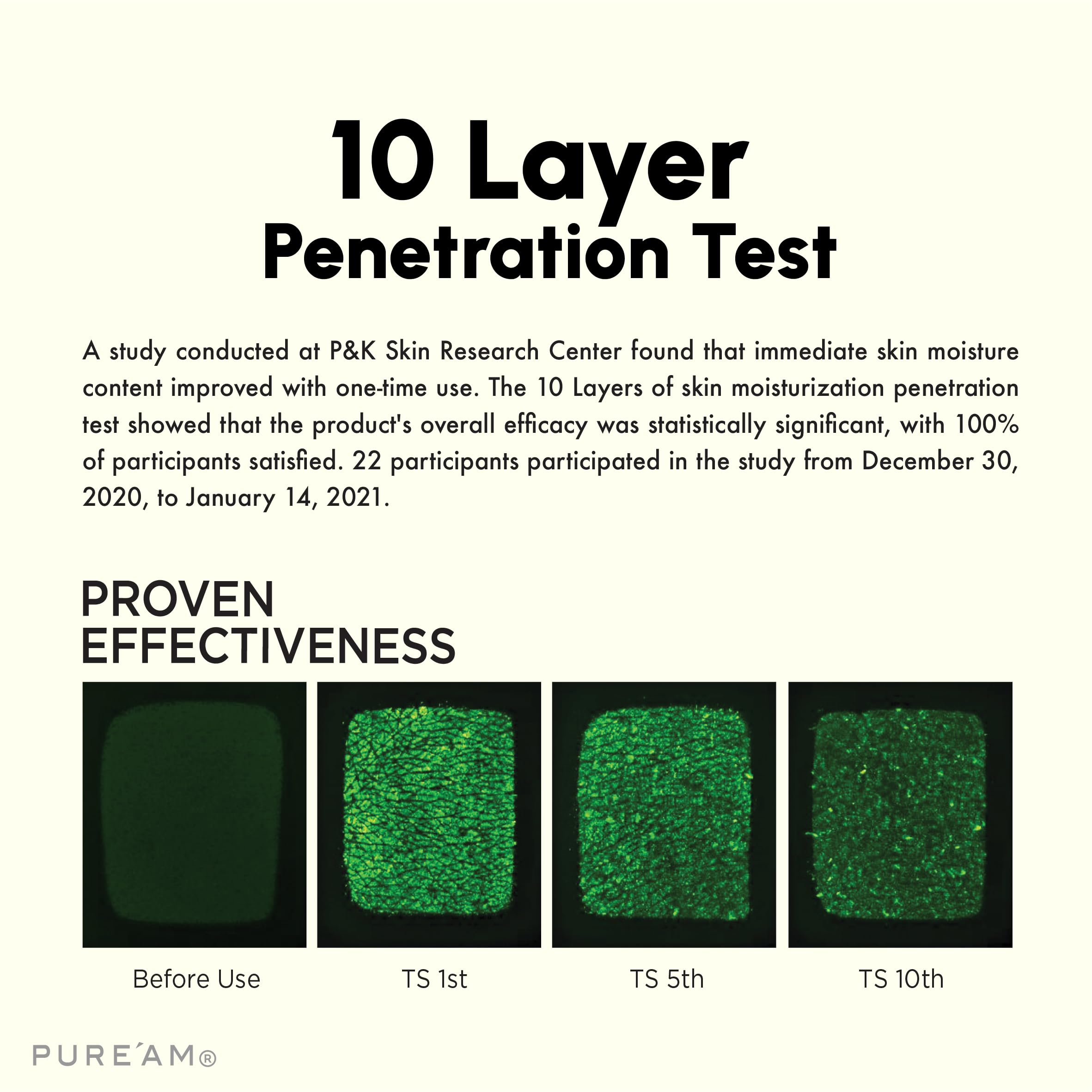 PURE'AM cream creates a radiant, dewy glow after use.