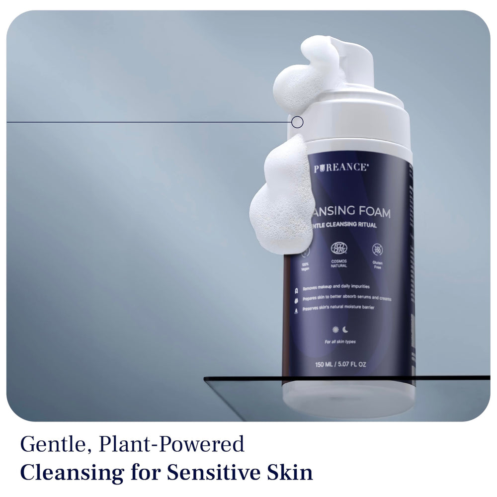 Pureance Cleansing Foam travel-friendly tube fits quick routines
