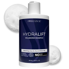 Pureance Hydralift volume bottle showing lift for fine hair
