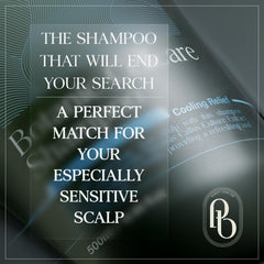 PUREBBLE Cooling Relief Shampoo bottle pour demonstrates easy daily use.