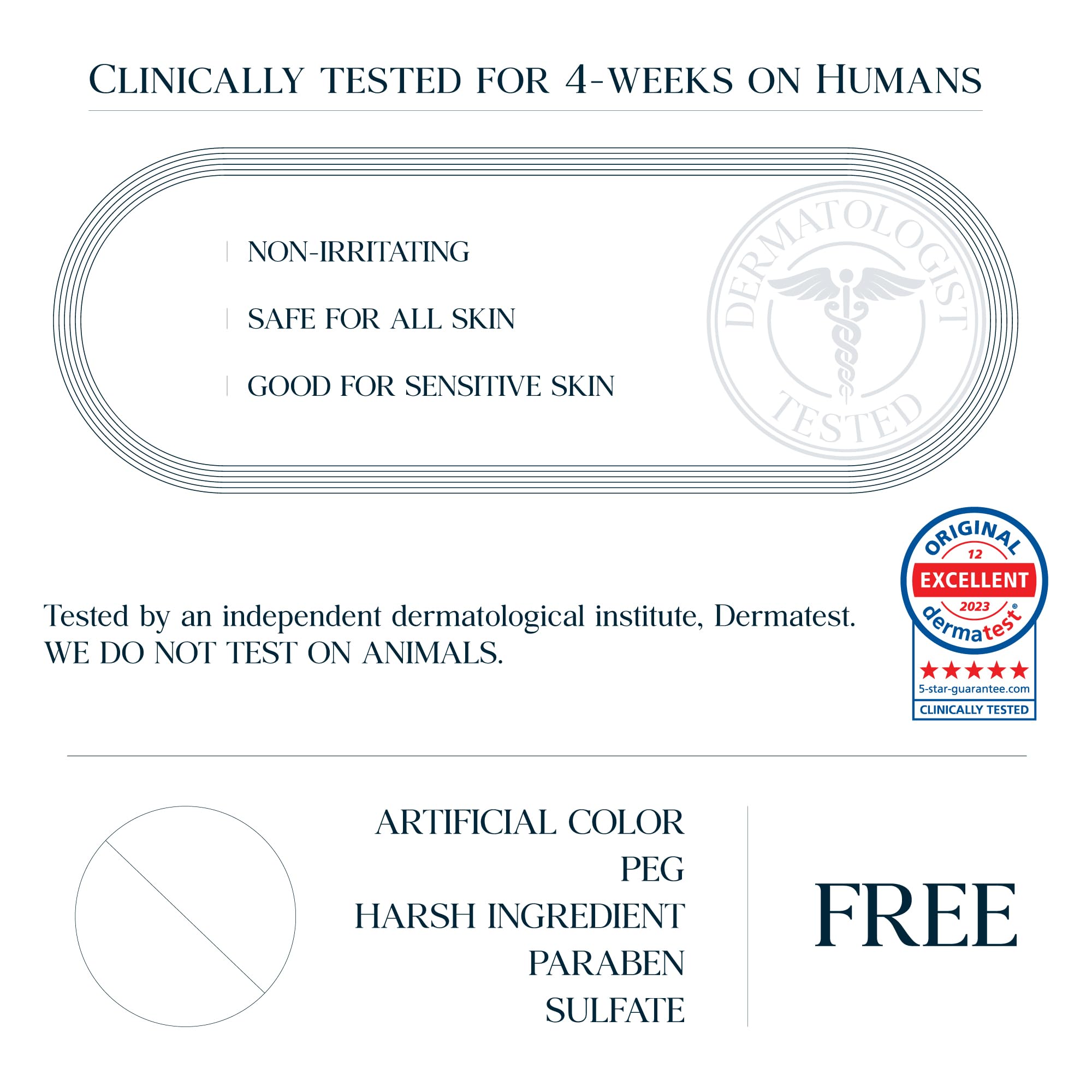 Purebble dermatologist-tested seal for safe daily use.