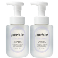 PUREBBLE Floral Purple hand wash bottle with luxurious foaming action for kitchens.