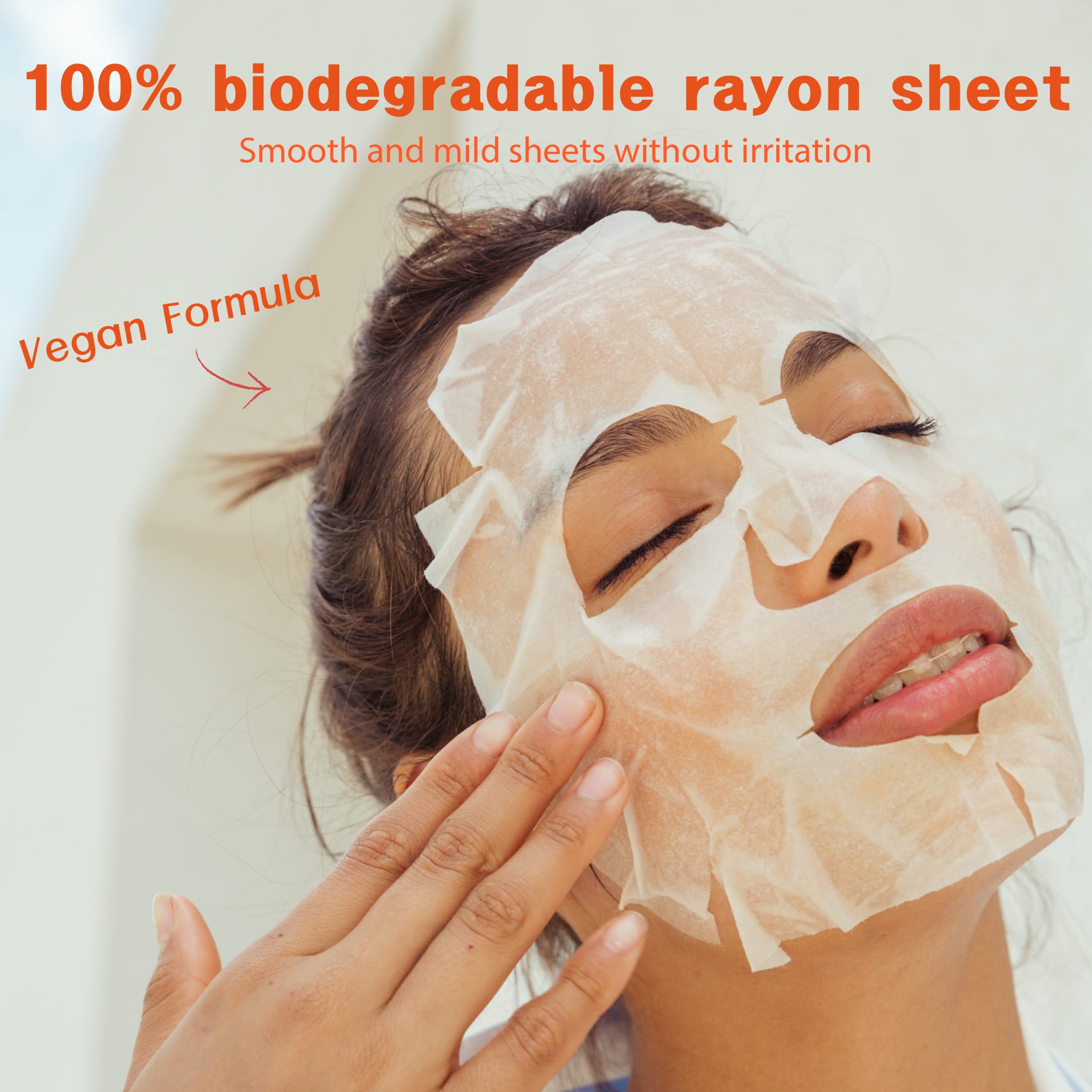Purederm biodegradable fabric sheet mask texture on skin