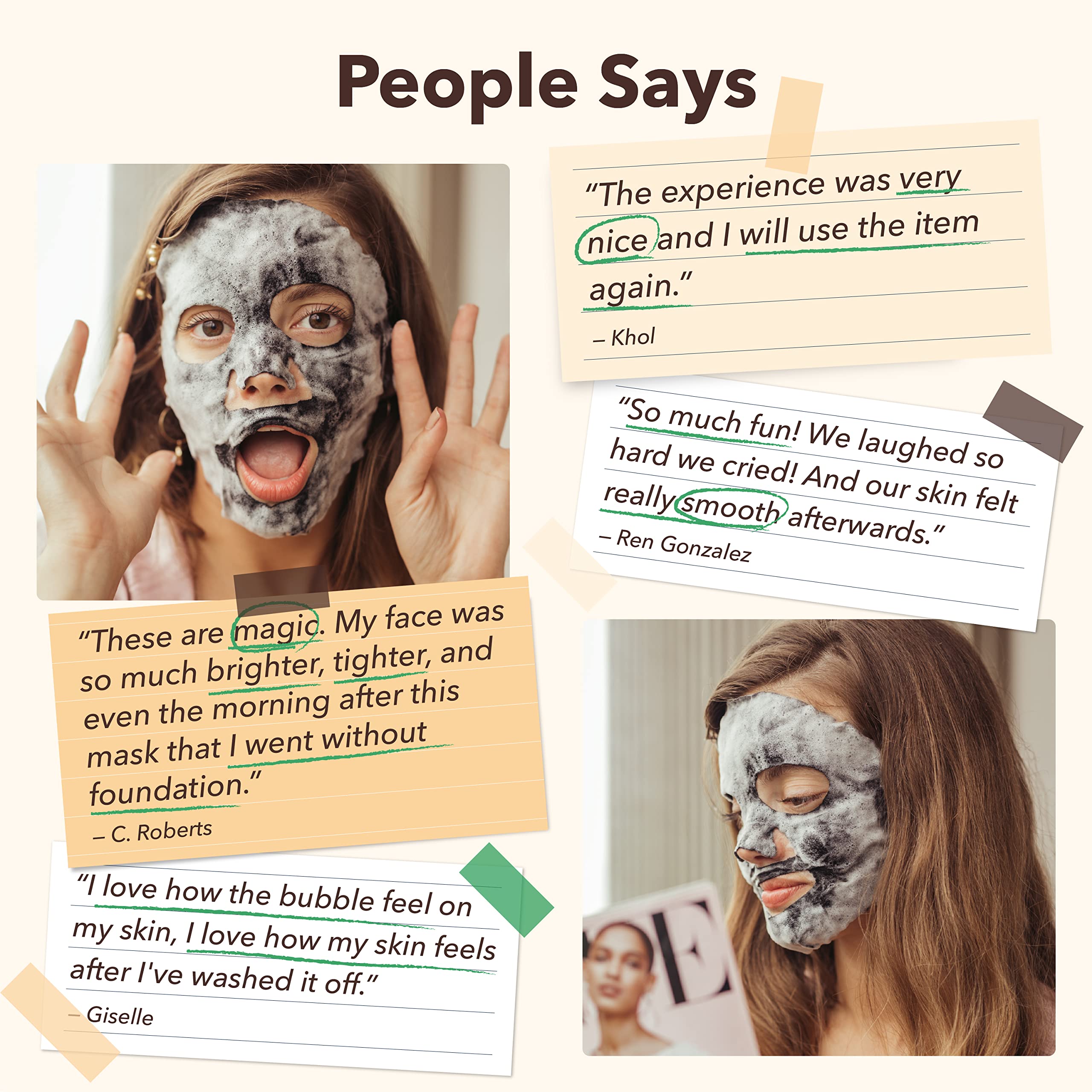 Purederm Bubble Mask foamy texture on face demonstrates quick cleansing