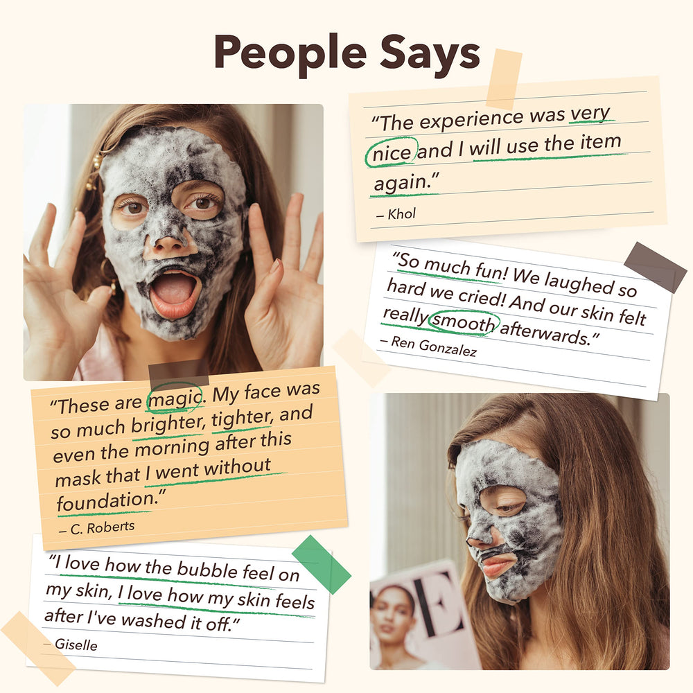 Purederm Bubble Mask foamy texture on face demonstrates quick cleansing