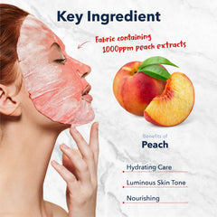 Purederm Deep Purifying Pink O2 Bubble Mask Peach pack side highlighting nutrient-rich ingredients.