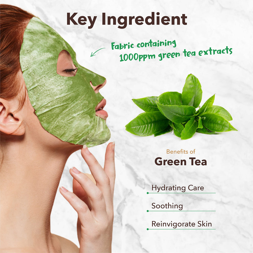 Purederm Green Tea extract ingredient visual highlights deep cleansing benefits