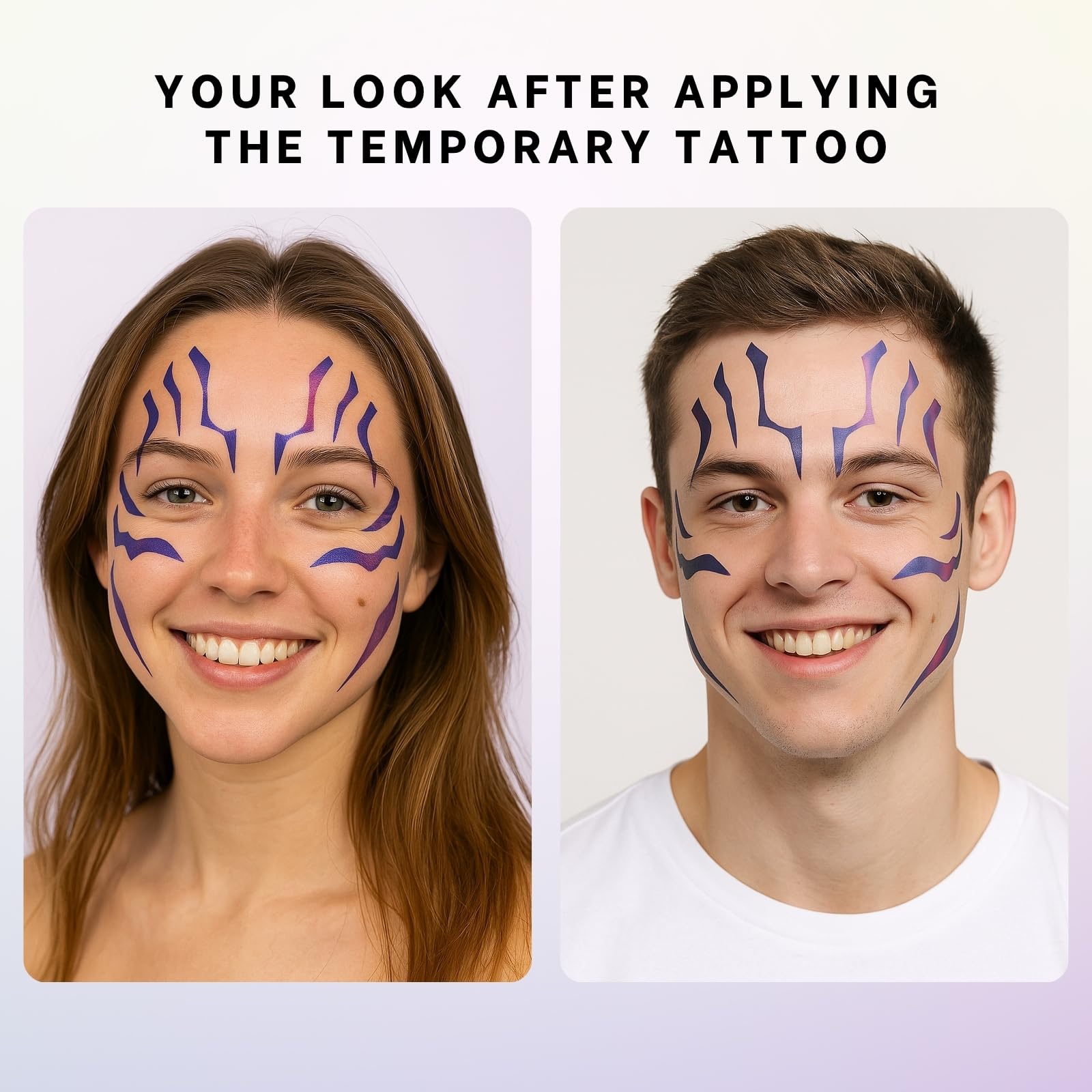 PUREHAIR cosplay tattoo on arm demonstrates bold design suitable for stage performances.