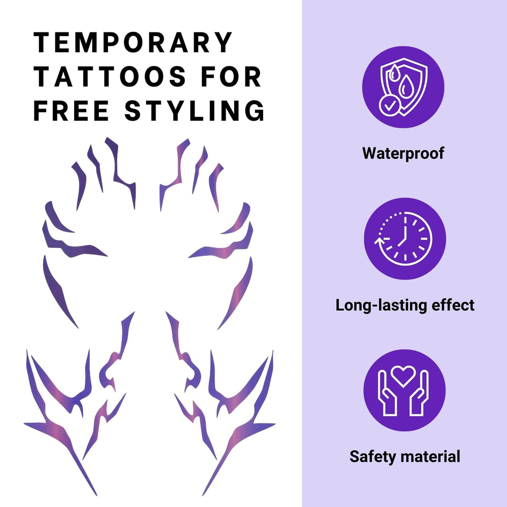 PUREHAIR versatile tattoo for concerts, Halloween, and photoshoots.