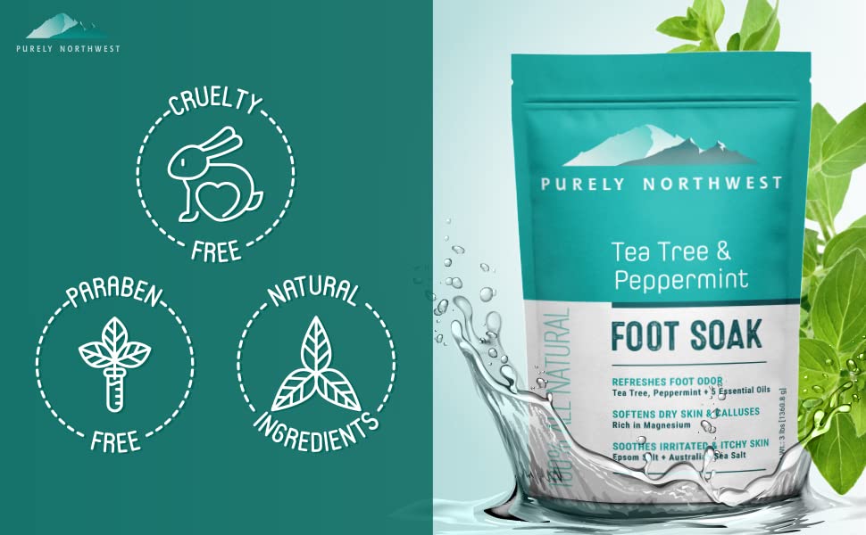 Purely Northwest Made in USA Tea Tree Soak packaging scene