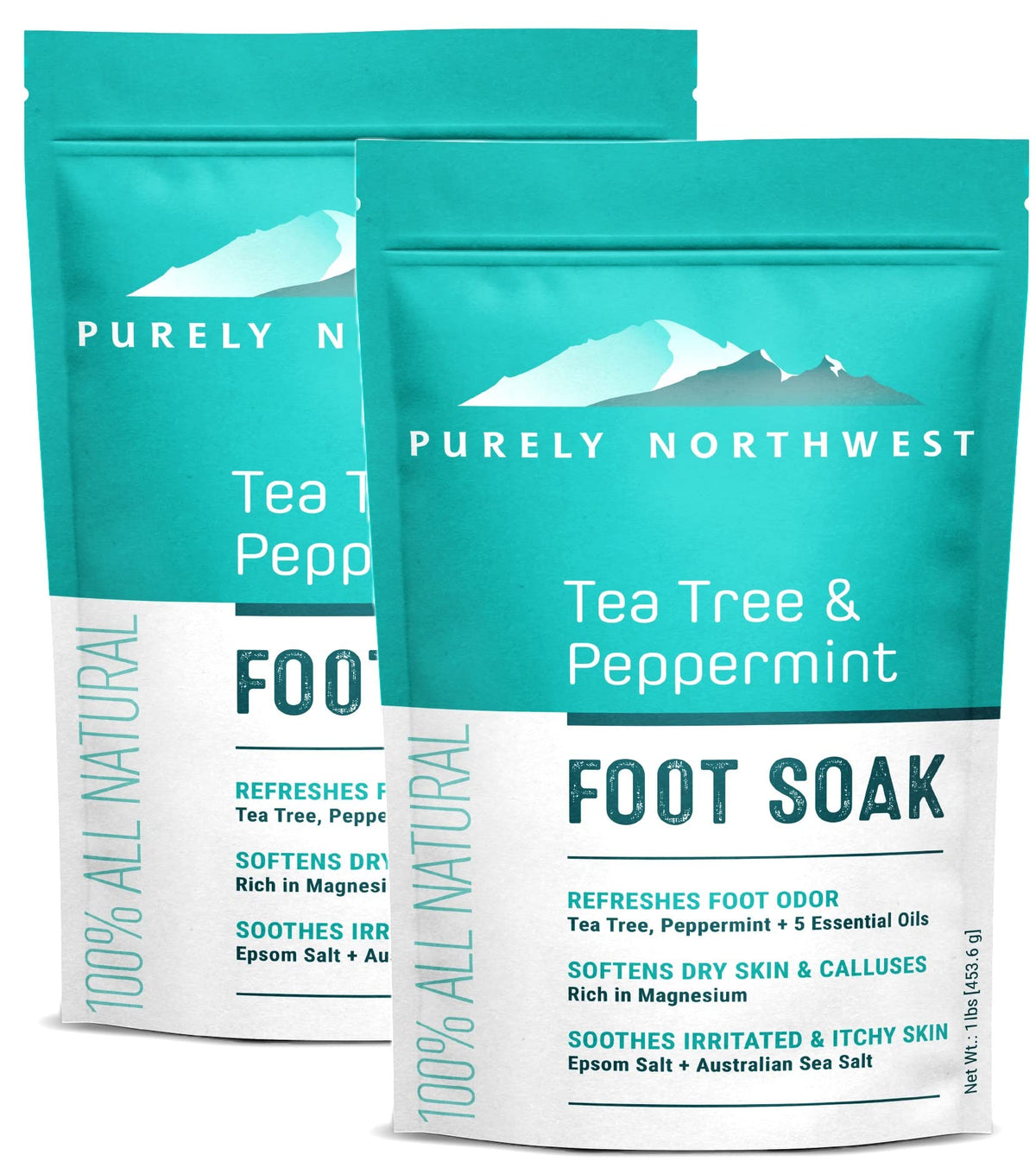 Purely Northwest Tea Tree Foot Soak bottle for at-home foot care