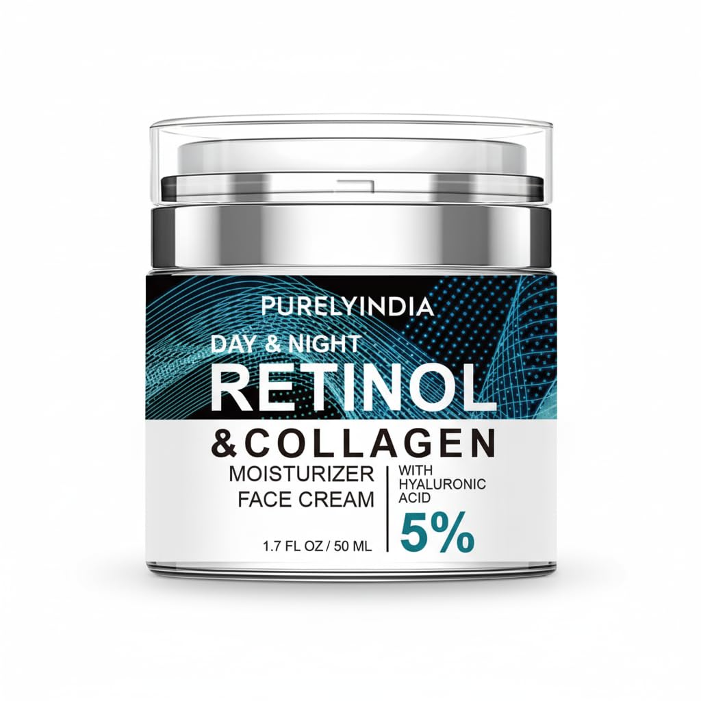 Purelyindia Retinol Face Cream bottle prepared for daily anti-aging care.