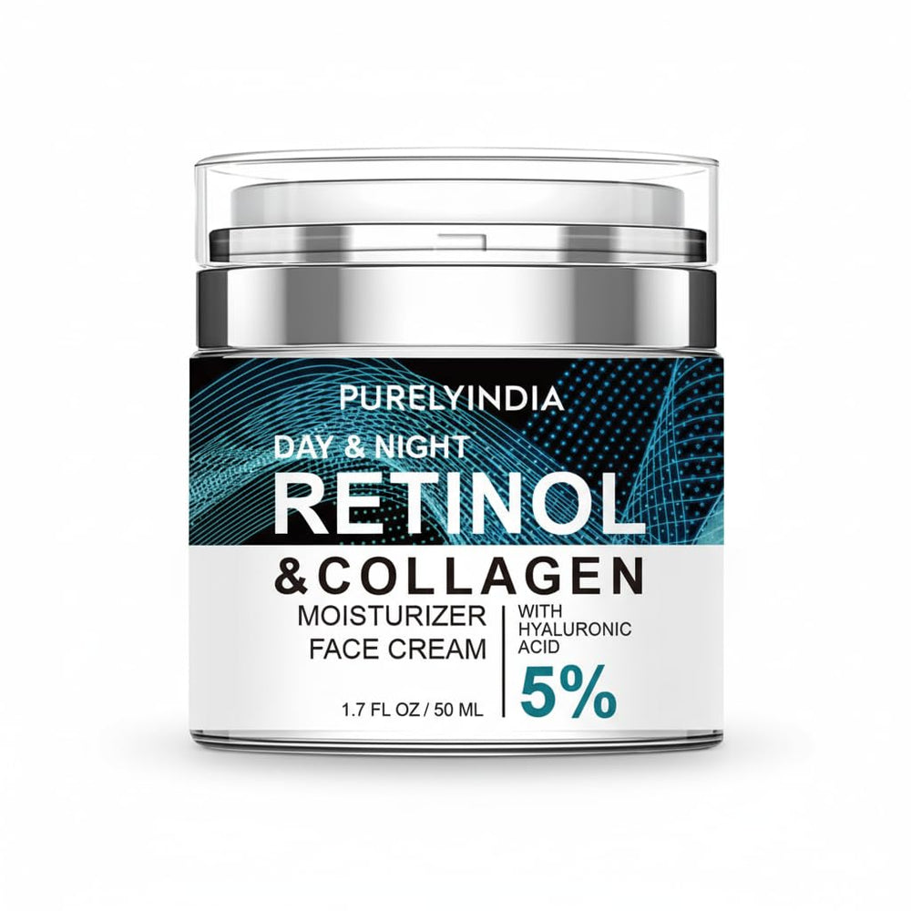 Purelyindia Retinol Face Cream bottle prepared for daily anti-aging care.