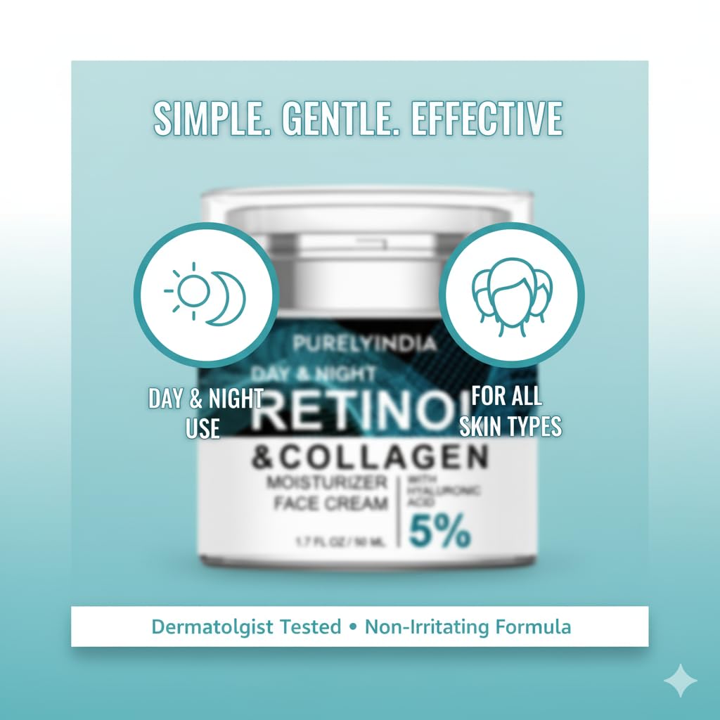 Day and night routine in use for continuous skin care.