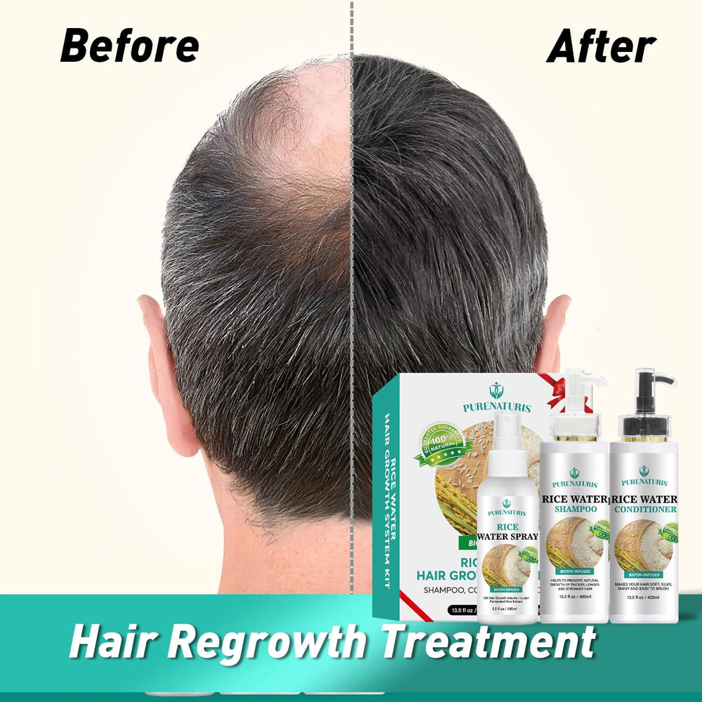 PureNaturis hair care routine steps image illustrating easy, at-home regimen