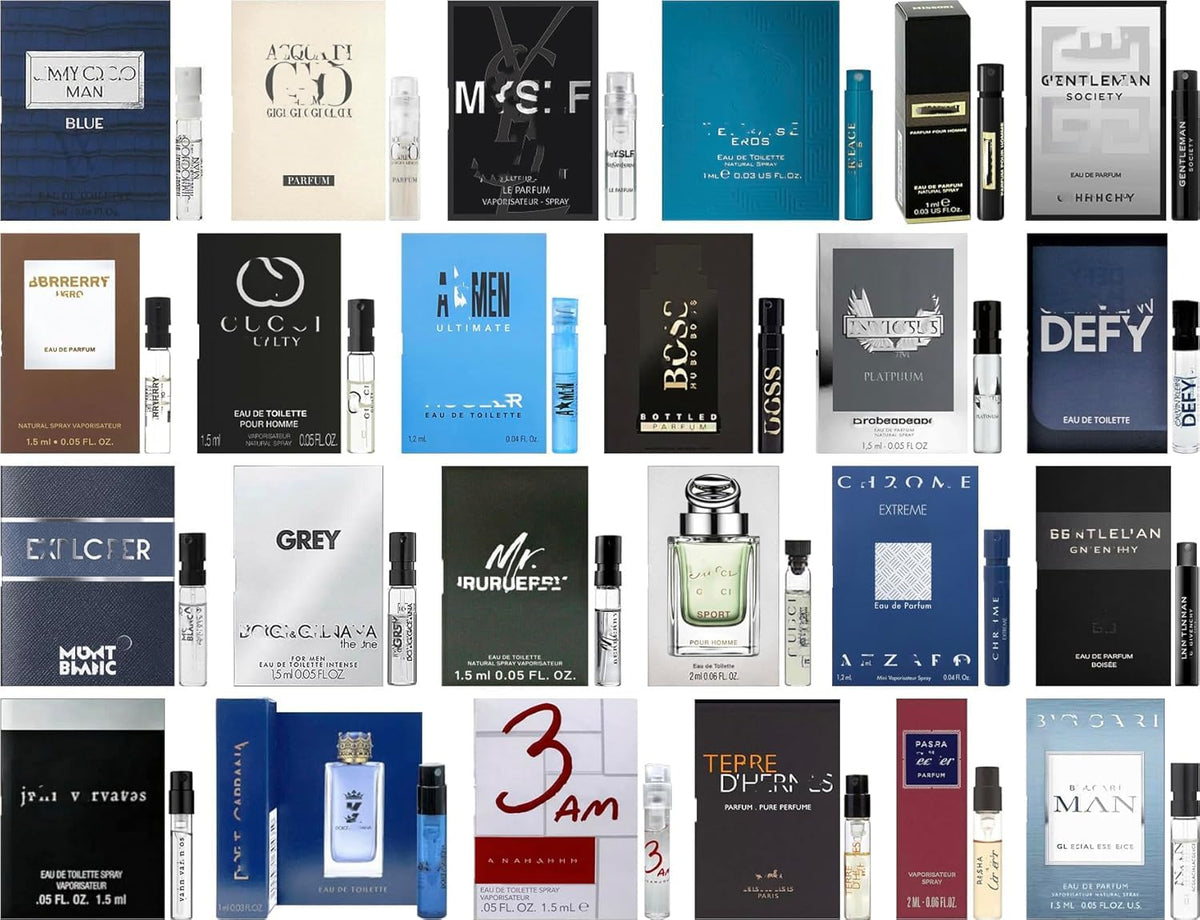 PureScents men's cologne sample vial set eight for easy scent exploration.