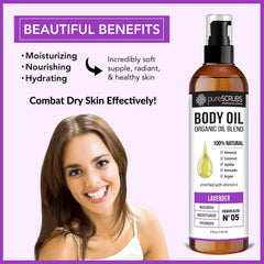 PureSCRUBS moisturizing oil glides on with a silky feel and quick absorption.