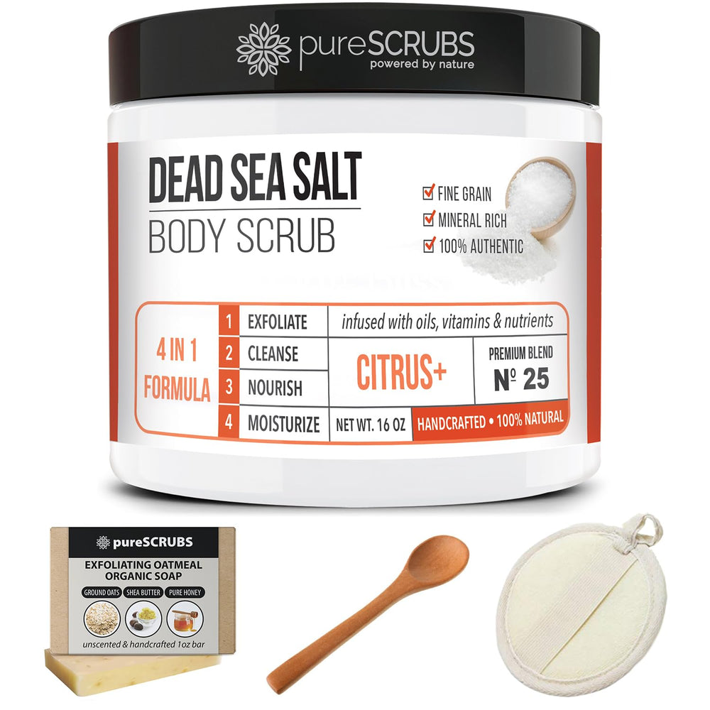 PureSCRUBS gift packaging highlights handcrafted, natural ingredients and thoughtful gifting.