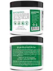 PureSCRUBS Peppermint scrub texture close-up showing fine grains for even exfoliation.