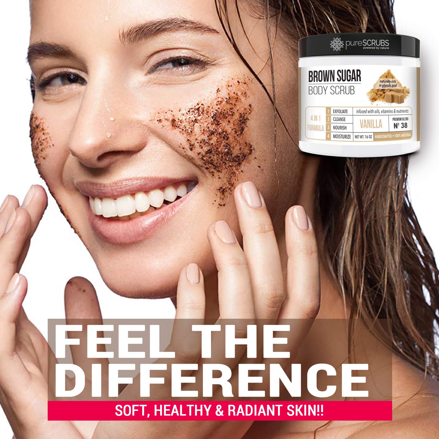 PureSCRUBS vanilla aroma closeup releases soothing fragrance during routine
